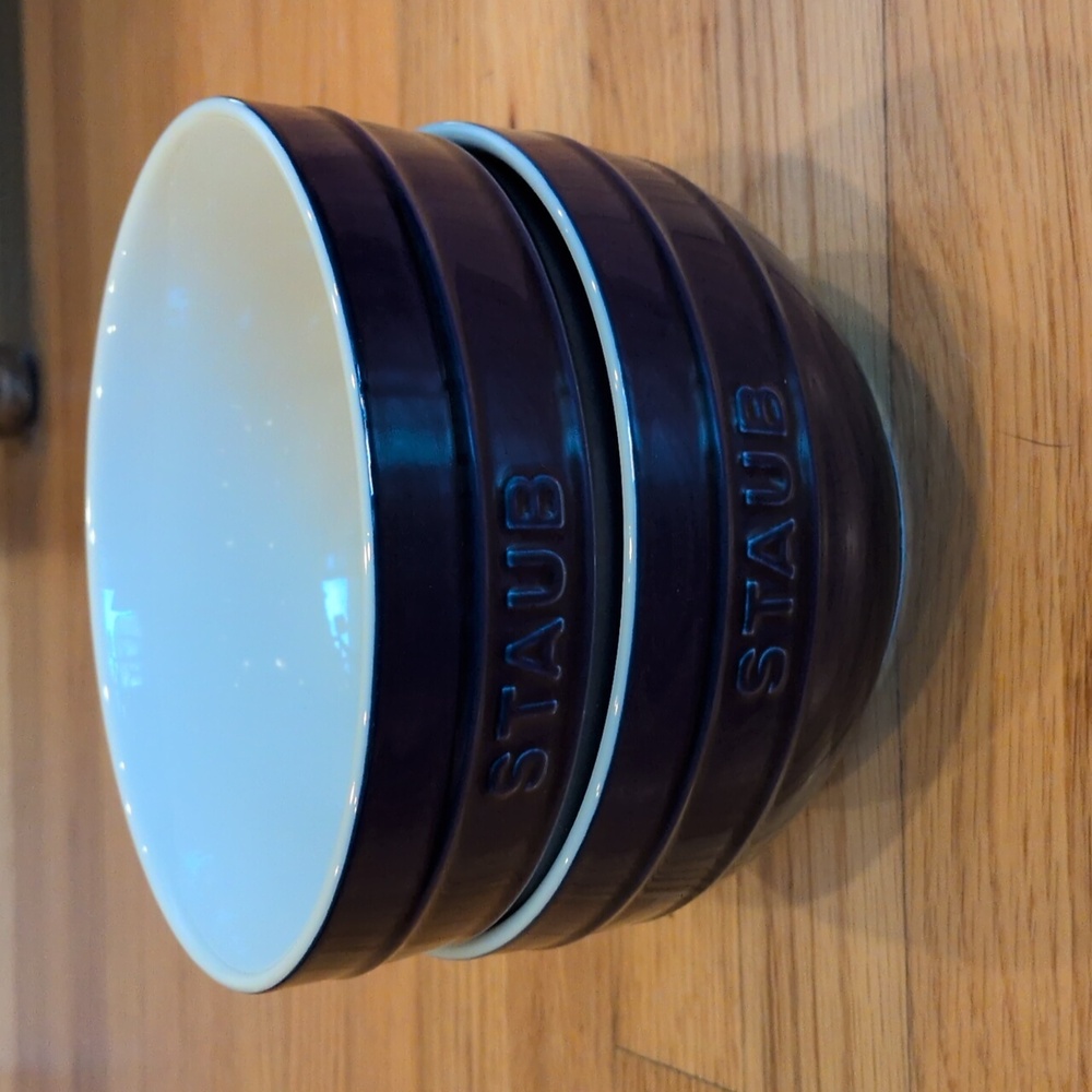 Staub Stoneware Bowls, Set of Two, Color Blue - Picture 7 of 10